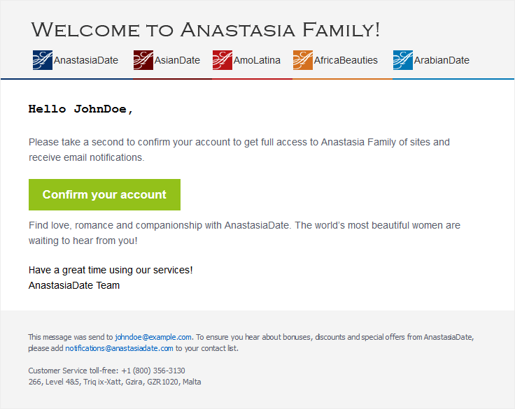 Anastasia website dating reviews